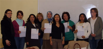 Das Bild zeigt die Teilnehmerinnen des Sprachkurses