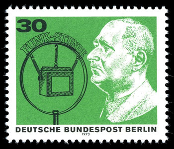 Briefmarke zu Ehren von Hans Bredow, Erstausgabe 23. August 1973