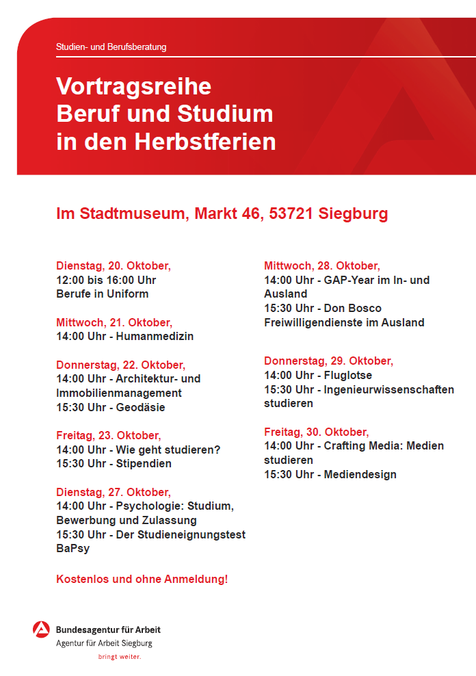 Plakat Vortragsreihe
