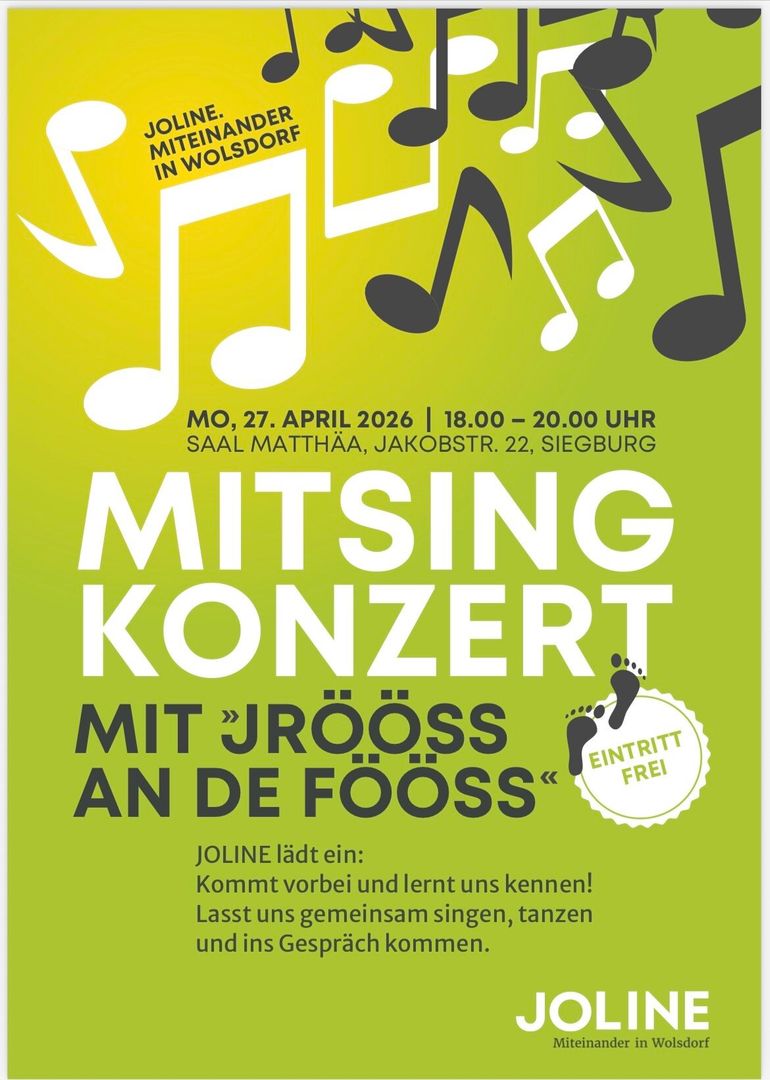 Einladung JOLINE Mitsingkonzert