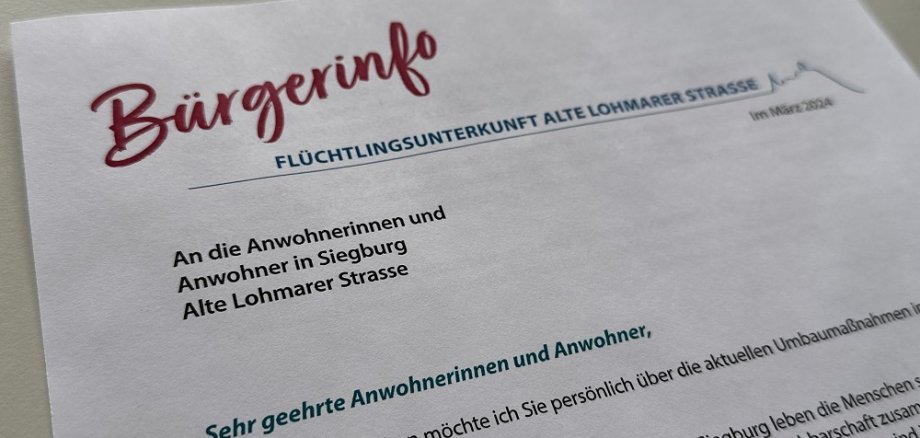 Bürgerinfo Flüchtlingsunterkunft