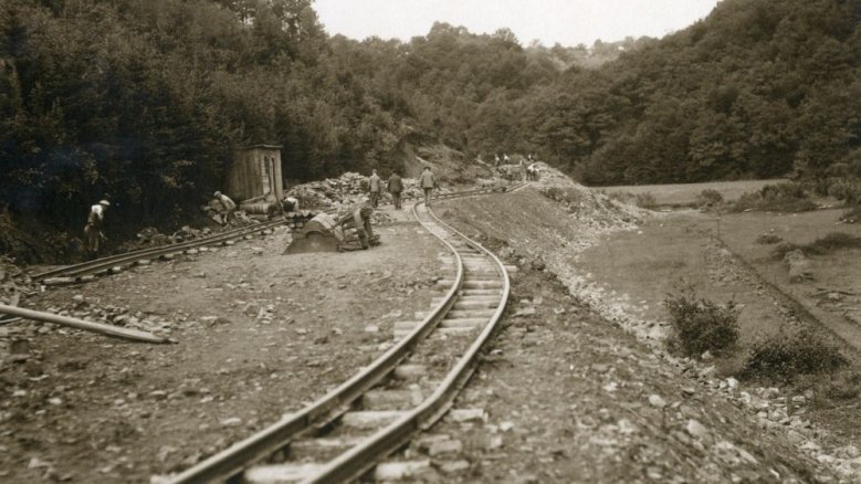 Bau der Wahnbachtalstraße im Sommer 1925 Bau der Wahnbachtalstraße im Sommer 1925