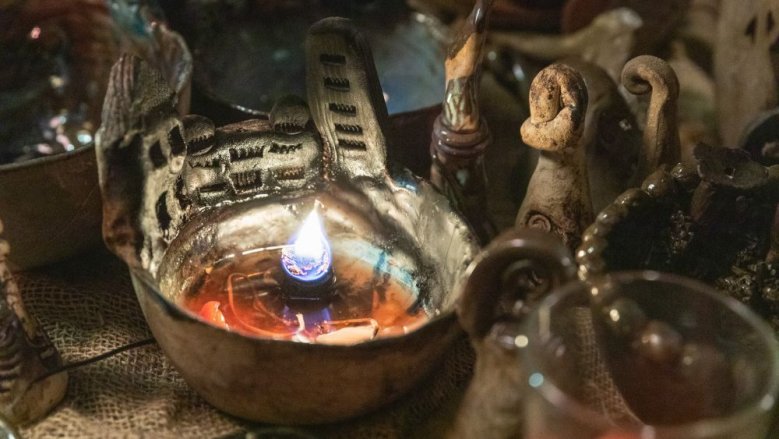 Öllampe Mittelaltermarkt