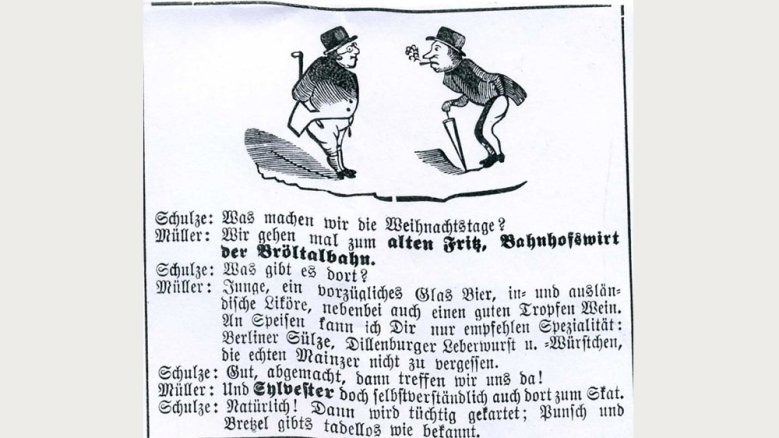 Werbung Gaststätte im Bröltalbahnhof