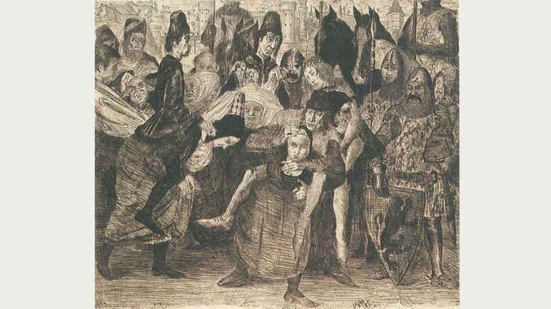 Die Weiber von Weinsberg, Darstellung von Lovis Corinth