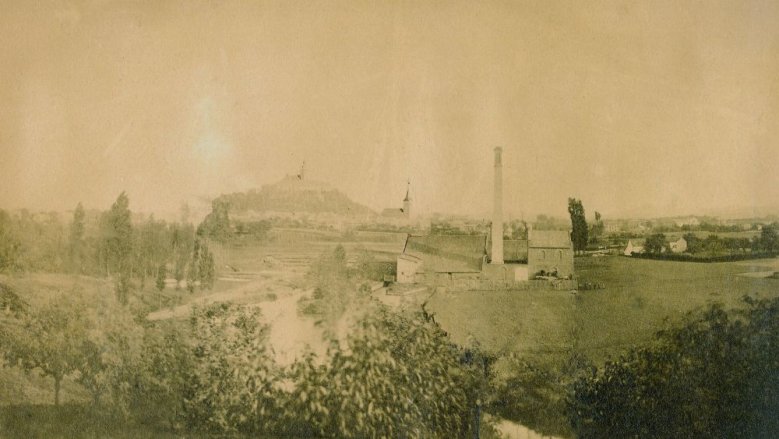 Mühlengraben und Mühle, um 1880 Mühlengraben und Mühle, um 1880