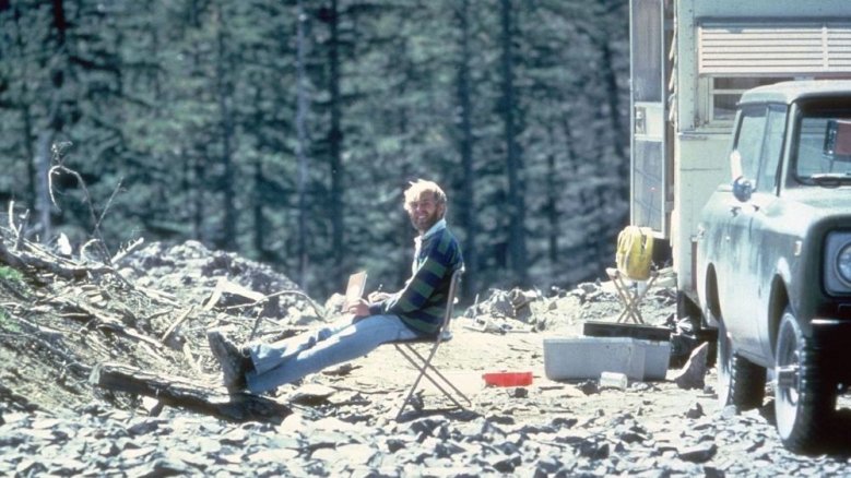 David A. Johnston auf Beobachtungsposten am Mount St. Helens David A. Johnston auf Beobachtungsposten am Mount St. Helens
