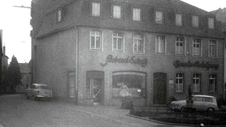 Färberei Schulz am Markt um 1958 Färberei Schulz am Markt um 1958