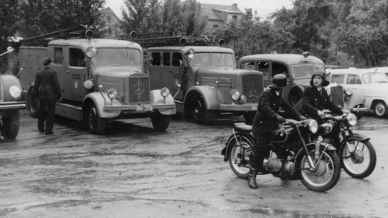 Fuhrpark der Siegburger Feuerwehr 1956
