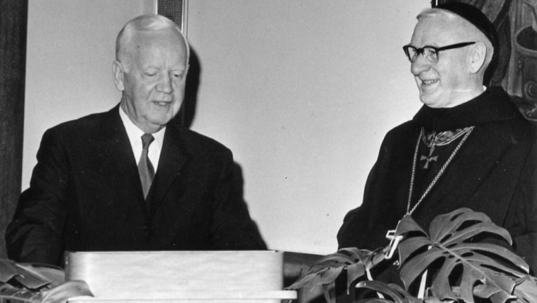 Heinrich Lübke beim Besuch der Benediktinerabtei, 1965 Heinrich Lübke beim Besuch der Benediktinerabtei, 1965
