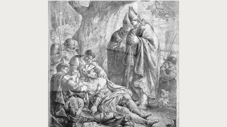 Rudolph verliert im Treffen mir Heinrich IV. den Arm Rudolph verliert im Treffen mir Heinrich IV. den Arm