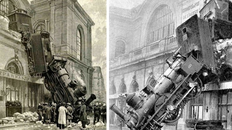 Der verunglückte Zug am Gare Montparnasse, 1895 Der verunglückte Zug am Gare Montparnasse, 1895