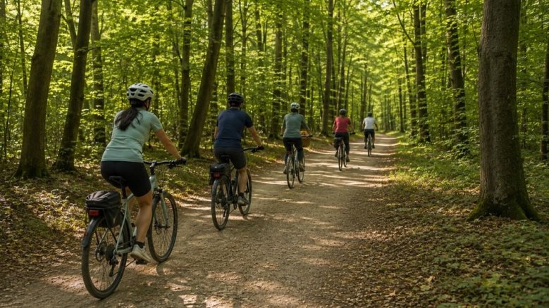 Fahrradtour im Wald
