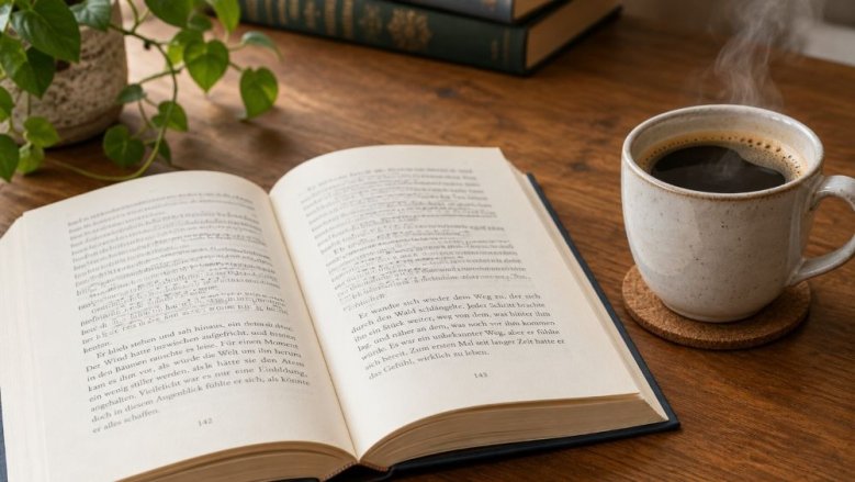 Buch und Kaffee