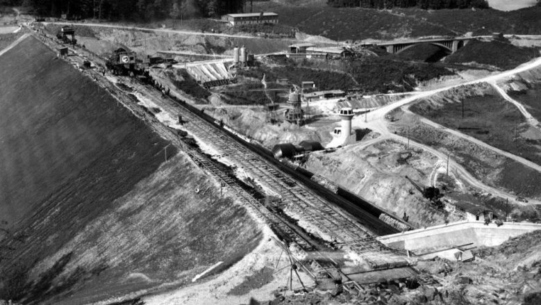 Dammkrone Wahnbach 1956