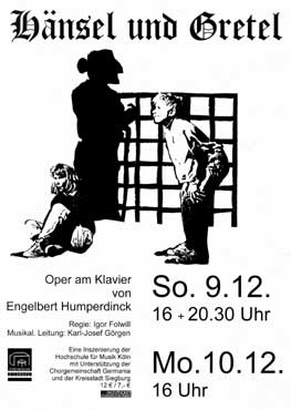 Das Plakat zur Humperdincks Oper Hänsel und Gretel 
