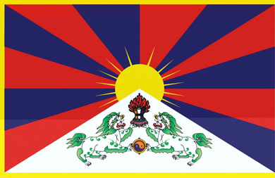 Das Bild zeigt die Flagge von Tibet