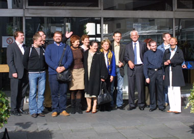 Das Bild zeigt die Delegation aus Bunzlau mit Bürgermeister und städtischen Mitarbeitern