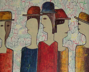 Das Bild zeigt eines der Kunstwerke der Mal- und Kreativgruppe der örtlichen Frauenselbsthilfe nach Krebs