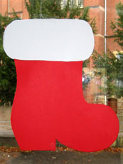 Das Bild zeigt einen gebastelten Nikolausstiefel