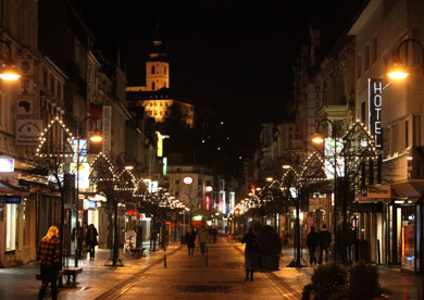 Das Bild zeigt Siegburg an Weihnachten