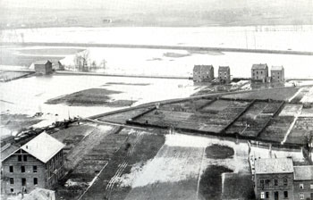 Sieghochwasser im Februar 1984 an der Frankfurter Straße