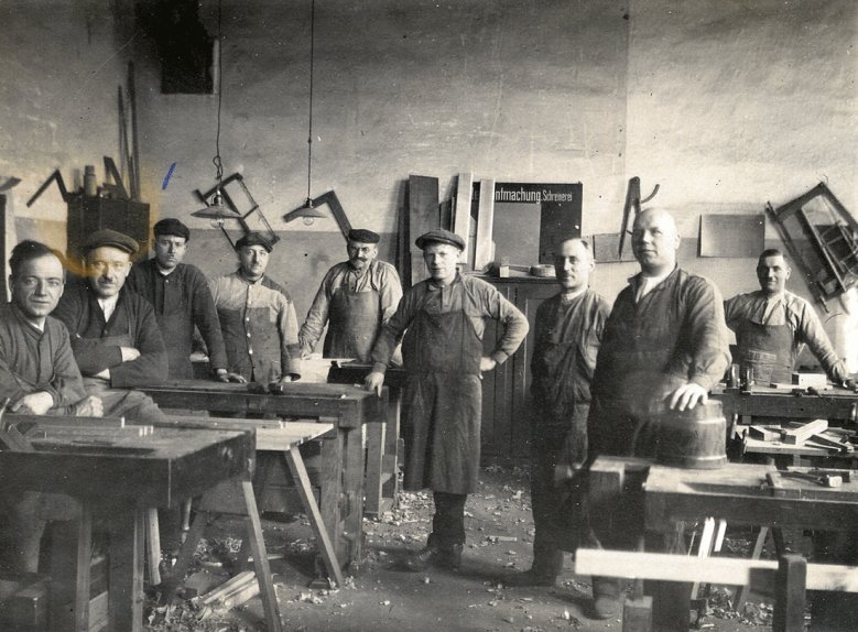 Geschoßfabrik 1916 Schreinerei der Geschoßfabrik in der Wilhelmstraße