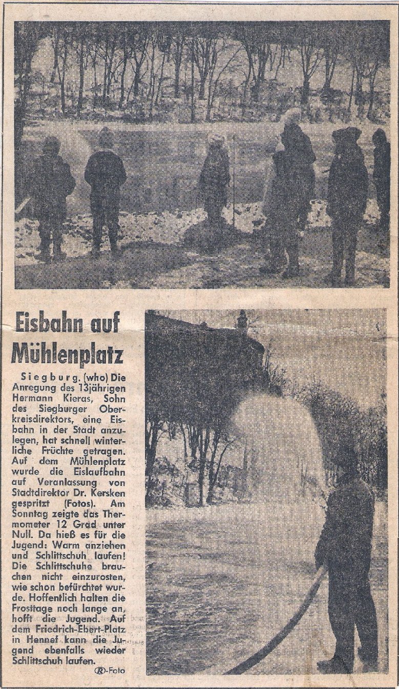 Eisbahn 1966 Zeitungsartikel von 1966 zur Eisbahn