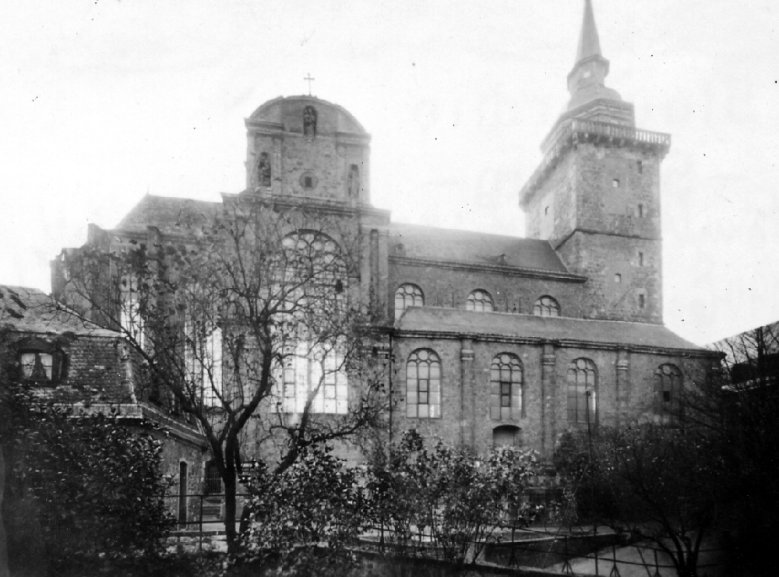 Abtei 1906 Abteikirche 1906 mit barocker Haube