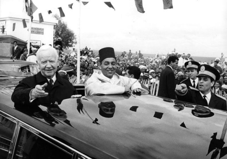 König Hassan Hassan II. beim Staatsbesuch von Bundespräsident Heinrich Lübke 1966