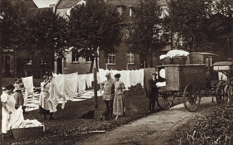 Waschanstalt Rasen- und Lufttrockenplatz der Siegburger Wasch- und Bügelanstalt 1911
