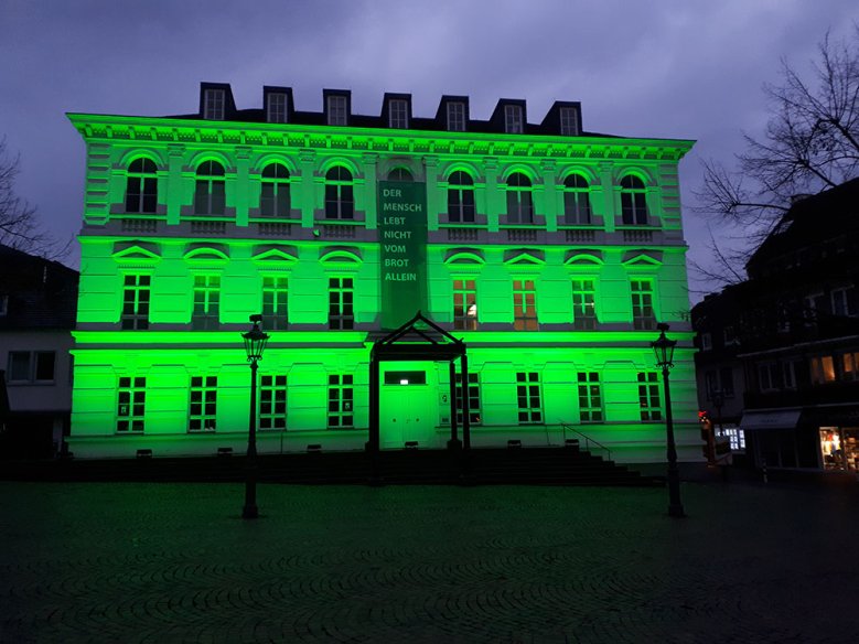 Stadtmuseum Stadtmuseum in grünem Licht zum Tag der Kinderhospizarbeit