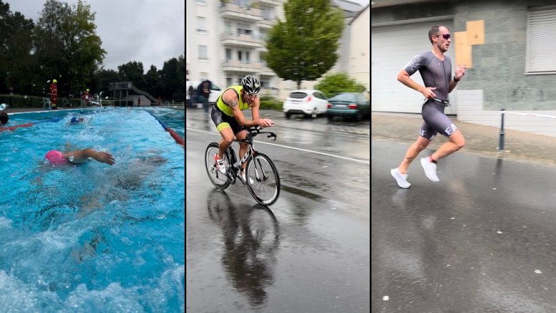 9. Siegburg-Triathlon 400 Meter Schwimmen, 20 Kilometer Radfahren und 5 Kilometer Laufen