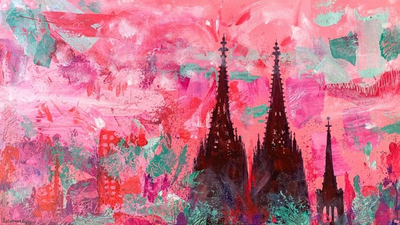 VHS Acrylmalerei Bild "Domspitzen"