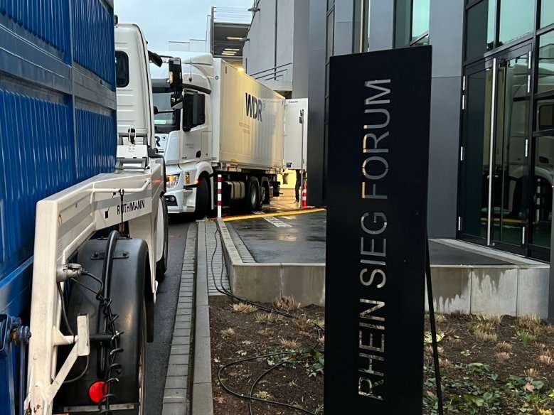 Anlieferung und Aufbau für TV-Aufzeichnung