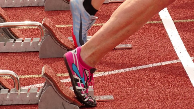 Schuh am Startblock