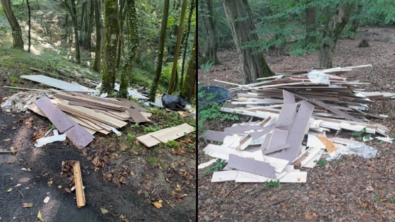 Wilde Müllentsorung Fotos von zwei wilden Müllkippen im Wald