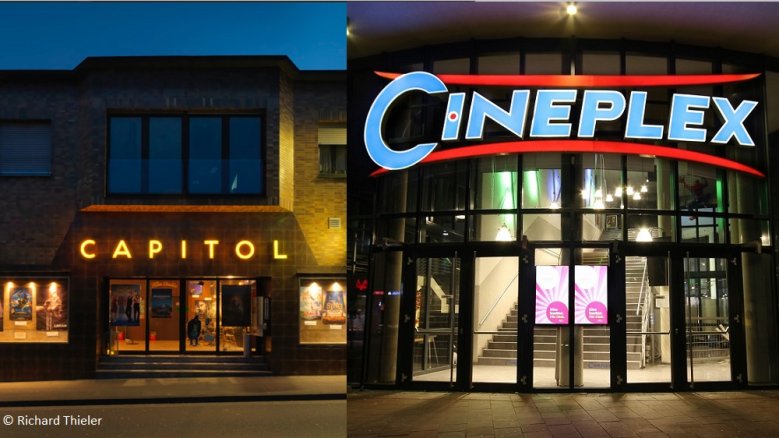 Siegburger Kinos Capitol und Cineplex Nachtansicht