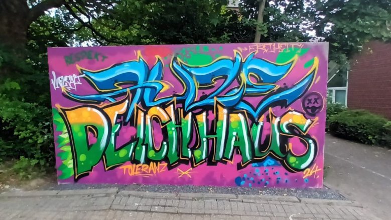 Graffitiwand JuZe Deichhaus Graffitiwand JuZe Deichhaus