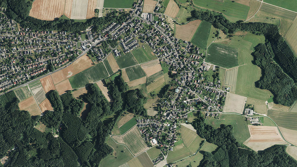 Hier sieht man ein Luftbild vom Siegburger Stadtteil Braschoß