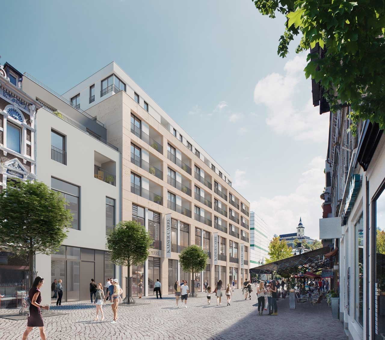 Visualisierung des zukünftigen Wohn- und Geschäftshauses auf der Kaiserstraße