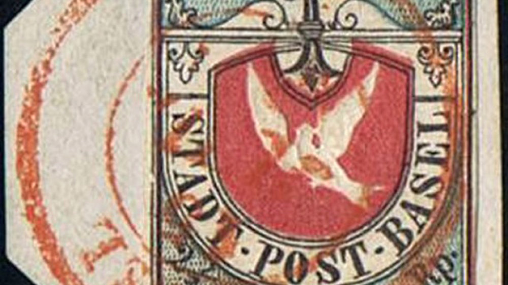 Die Briefmarke "Basler Taube“"
