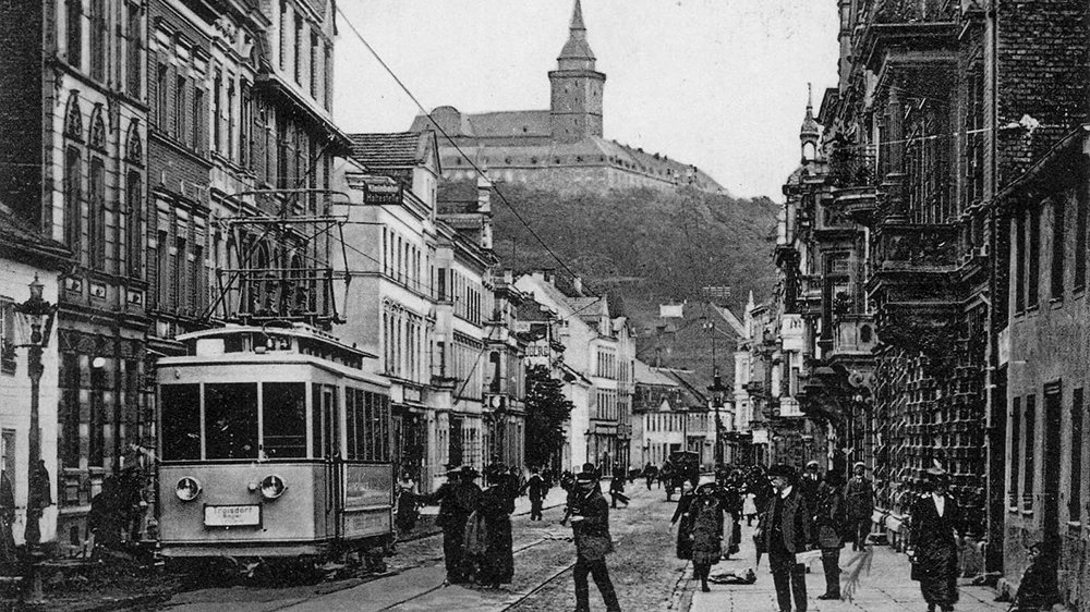 Die Tram auf der Kaiserstraße um 1925