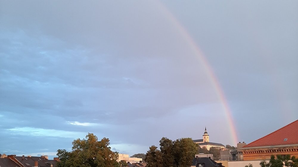 Regenbogen über dem Michaelsberg