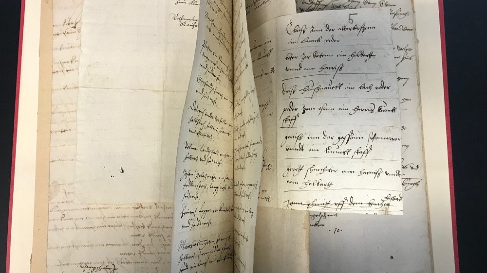 Handschriftliche Aufzeichnungen in einem alten Buch.