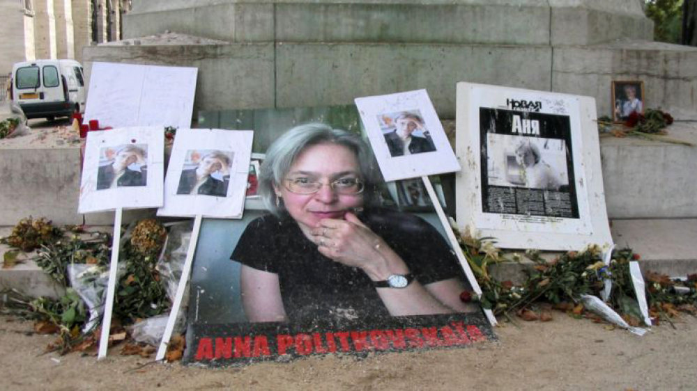 Gedenken an Anna Stepanowna Politkowskaja, hier in Paris 