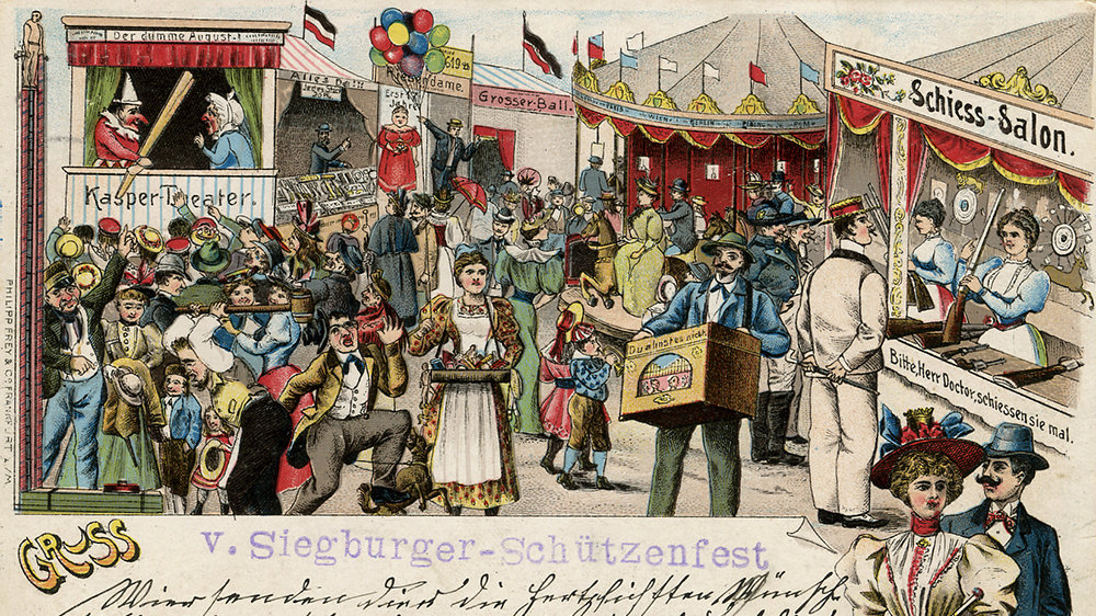 Postkarte vom Schützenfest um 1910