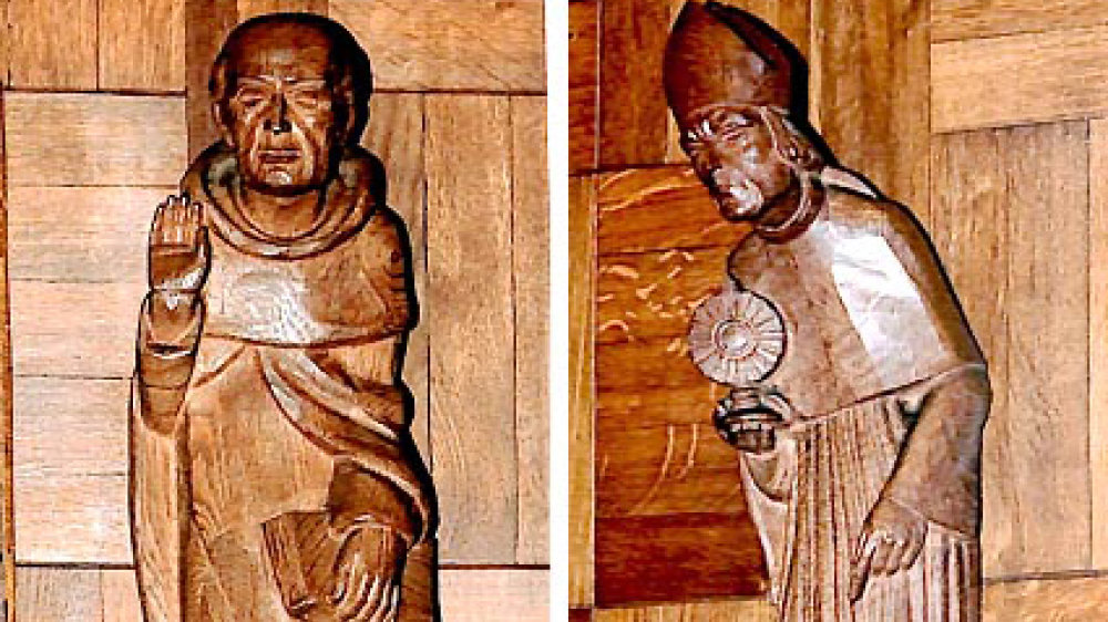 Der hl. Norbert von Xanten (r.) und der hl. Thomas von Aquin (l.)