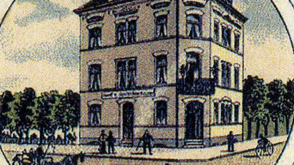 Gasthaus "Zum Deutschen Kaiser" in der Hohenzollernstraße 1911