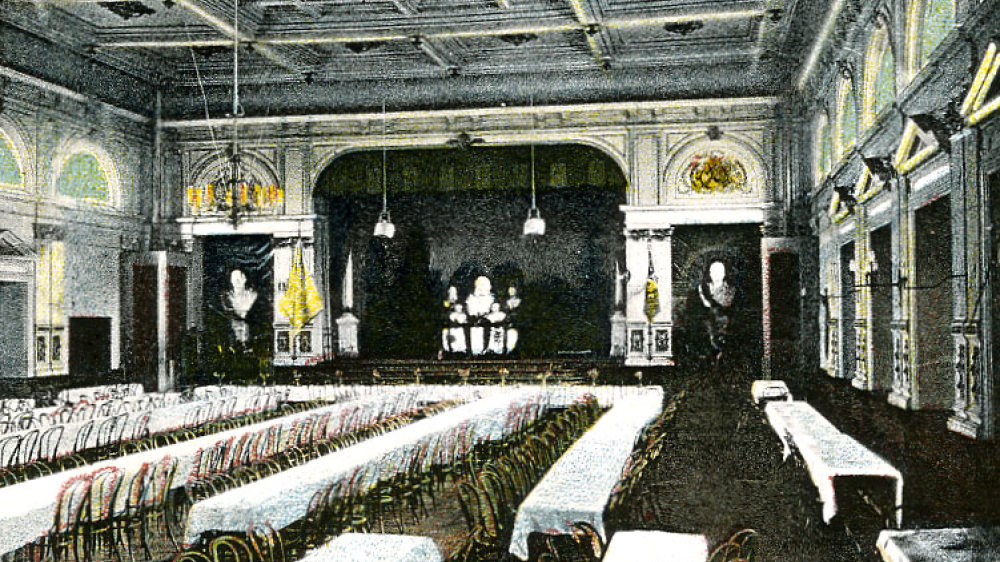 Saal des Siegburger Hofes in der Bahnhofstraße 1911